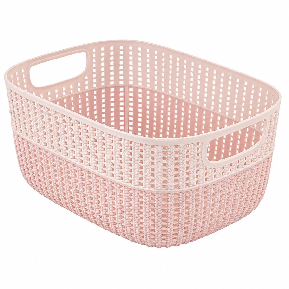 BOECK opbergmand en wasmand 15 Liter – Kleine Wasmand met Handgrepen – Kunststof Opbergmand – Roze — afbeelding 1