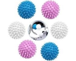 6 stuks - herbruikbare siliconen wasballen voor wasmachine en droger, energiebesparende wasverzachter en kleding anti-wirwar
