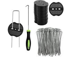 Weed Cloth Hooks 100 stuks - Gegalvaniseerde grondankers - U-vormige tuinpinnen - Ideaal voor tuinprojecten - ShopVlot