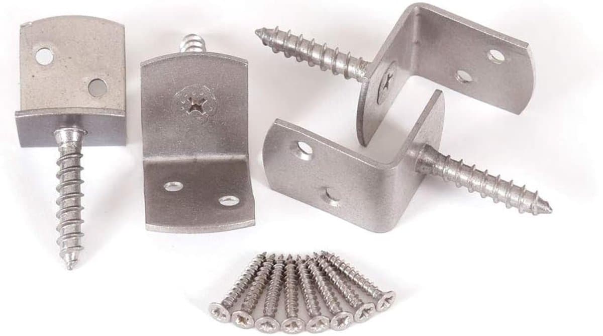 L-vormige hoekhouders 38 x 34 mm - roestvrij staal - set van 4 - ideale ondersteuning voor hekwerk - ShopVlot — afbeelding 1