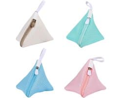 Mini waszakken 12x12 cm - 4 kleuren - mesh materiaal - ideaal voor lingerie en kleine items - ShopVlot