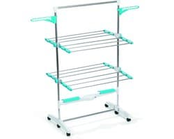 EasyMaxx - Droogrek Elektrisch - Kunststof/Alumunium - Zilver/Turquoois