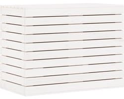 vidaXL - Wasmand - 88,5x44x66 - cm - massief - grenenhout - wit