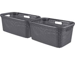 Curver Style Wasmand - 45L - 2 stuks - Antraciet