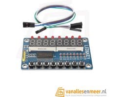 8-Digit Cijferdisplay 7-Segments rood met 8 buttons/LEDs met TM1638 driver