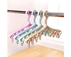 Sokkendroger - 4 stuks 8 Knijpers - Blauw groen paars geel- Sokken Hanger - Sokken Droger - Beha's - bh's - Ondergoed - Wasrek Sokken - Wasrek - Droogrek - Klein Wasrekje - Washanger - Sokkendroogrek - Kleerhanger voor Sokken - Windbestendig — afbeelding 1