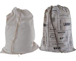 Bluvardi katoenen waszakken set van 2 stuks - XXL -natural cotton -laundry