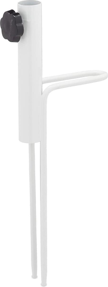 Metalen grondplug voor stokken van 17-23 mm - Wit - Voor tuin en strand JButtonanker — afbeelding 1