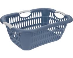 Kunststof wasmandje blauw 15 liter L40 x B30 x H20 cm - Draagwasmandje met handvatten
