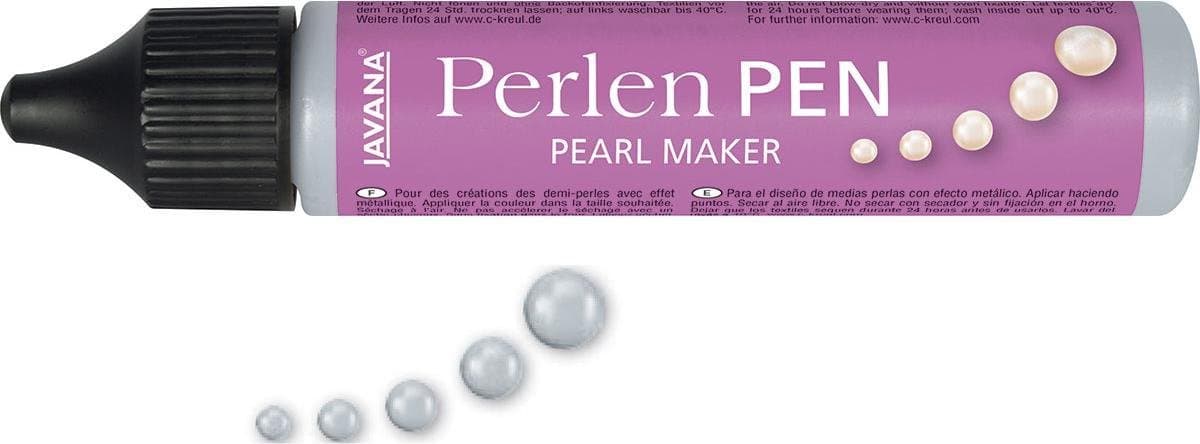 Javana Zilveren Parel Effect Pen 29ml - Voor op textiel en andere ondergronden — afbeelding 1