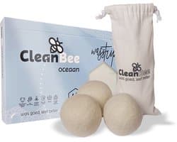 CleanBee® XXL Drogerballen 3 stuks met wasstrips 96 wasbeurten Oceaan - Wasmiddeldoekjes - Wasverzachter - Combipakket - Wasmiddel - Wasvellen - Detergent Sheets - Eco Laundry Strips - Microplasticvrij - Biologisch - Eco Wasstrips - Duurzaam