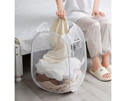 Without Lemon - Opvouwbare wasmand - Mesh - Opbergmand - Vuile Was - Wasgoed - Ruimtebesparend - 30x50cm - Wit — afbeelding 1