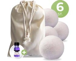 Drogerballen met Wasparfum - Droogballen - Wit - Set van 6 XL ballen - Wasdroger Ballen Wol - 100% Nieuw-Zeelands Schapenwol - Wasballen — afbeelding 1
