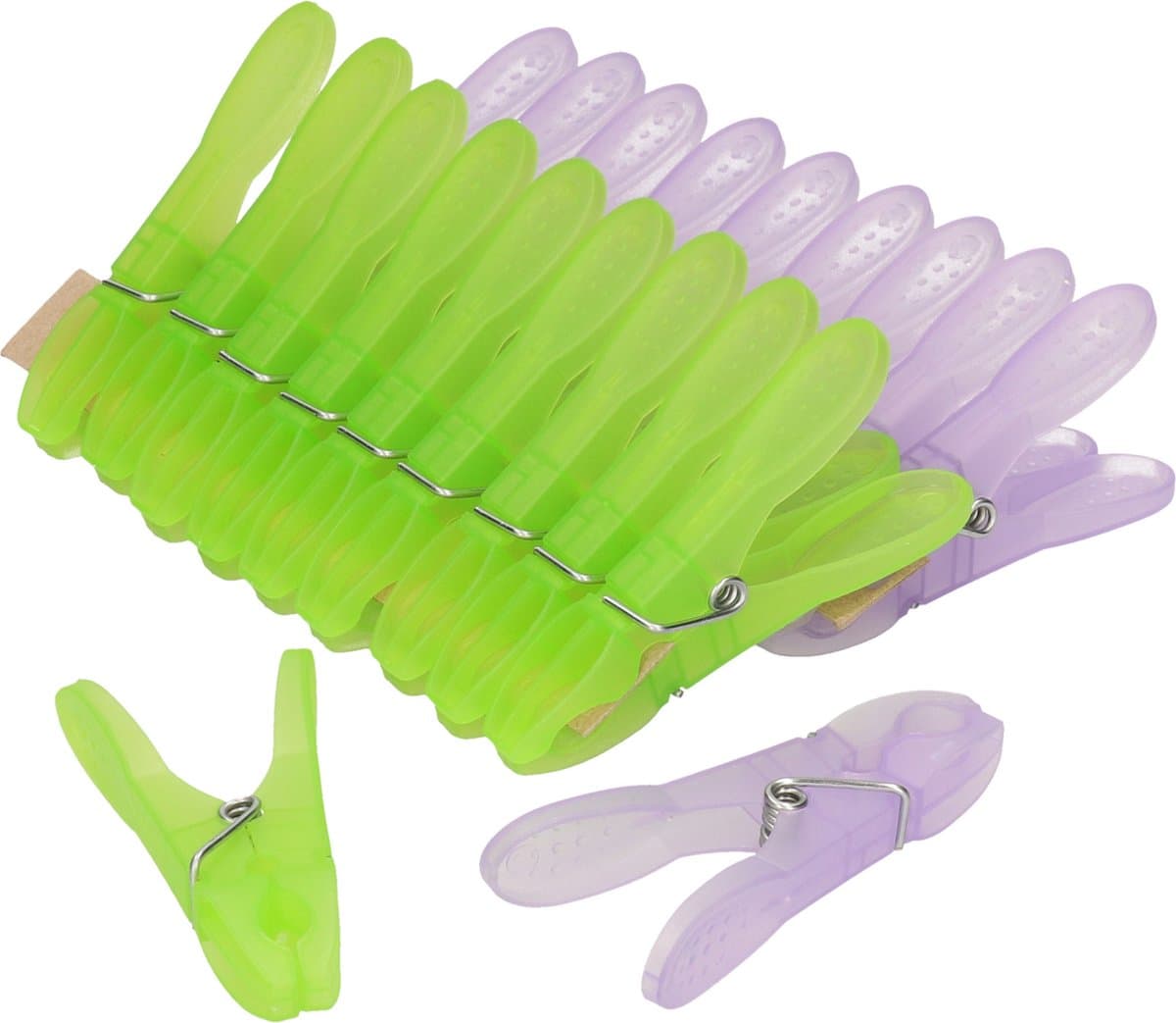 PlasticForte Wasknijpers - 20x stuks - XXL size - 8,5 cm - kunststof - metalen veer — afbeelding 1