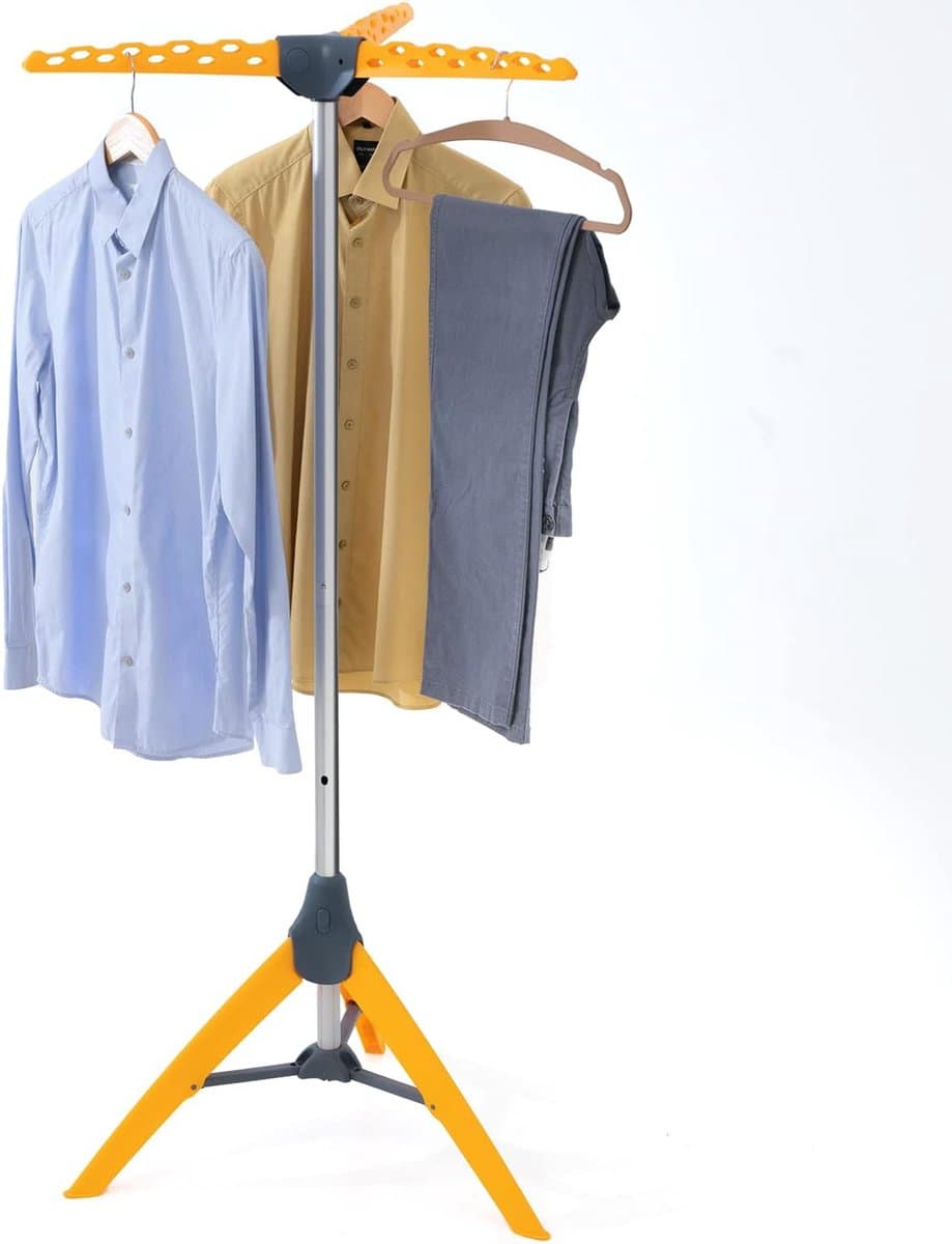 Tatkraft PALM Inklapbaar Droogrek 42 kleding hangers - Droogtoren - Wasrek - Droogrek Hangend - Wasrek Inklapbaar - Droogmolen - Opvouwbaar Staand Kleding Droogrek - Wasdroogrek - Droogrekken - Wasrek Staand - Voor Badkamer/Balkon/Binnen/Buiten — afbeelding 1