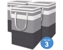 Wasmand met Versterkte Handgrepen - 3 Stuks - 75L - Opvouwbaar - Waterafstotend - Waszak voor wasgoed - Wassorteerder - Organizer kleding - Wasbox — afbeelding 1