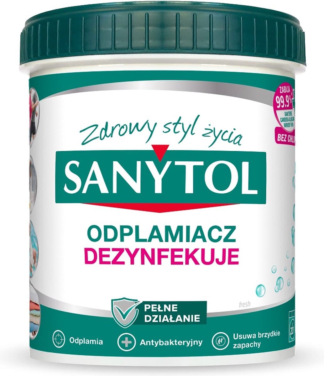 Sanytol Desinfecterend vlekkenverwijderingspoeder voor witte en gekleurde stoffen 450g — afbeelding 1