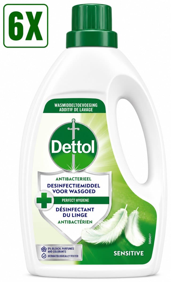 6 x Dettol - Toevoeging bij de was - Sensitive - 1,5L — afbeelding 1