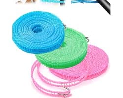 Outdoor Nylon Waslijn 5 Meter - Antislip Winddichte Kledinglijn voor Camping en Terras - 3 Stuks