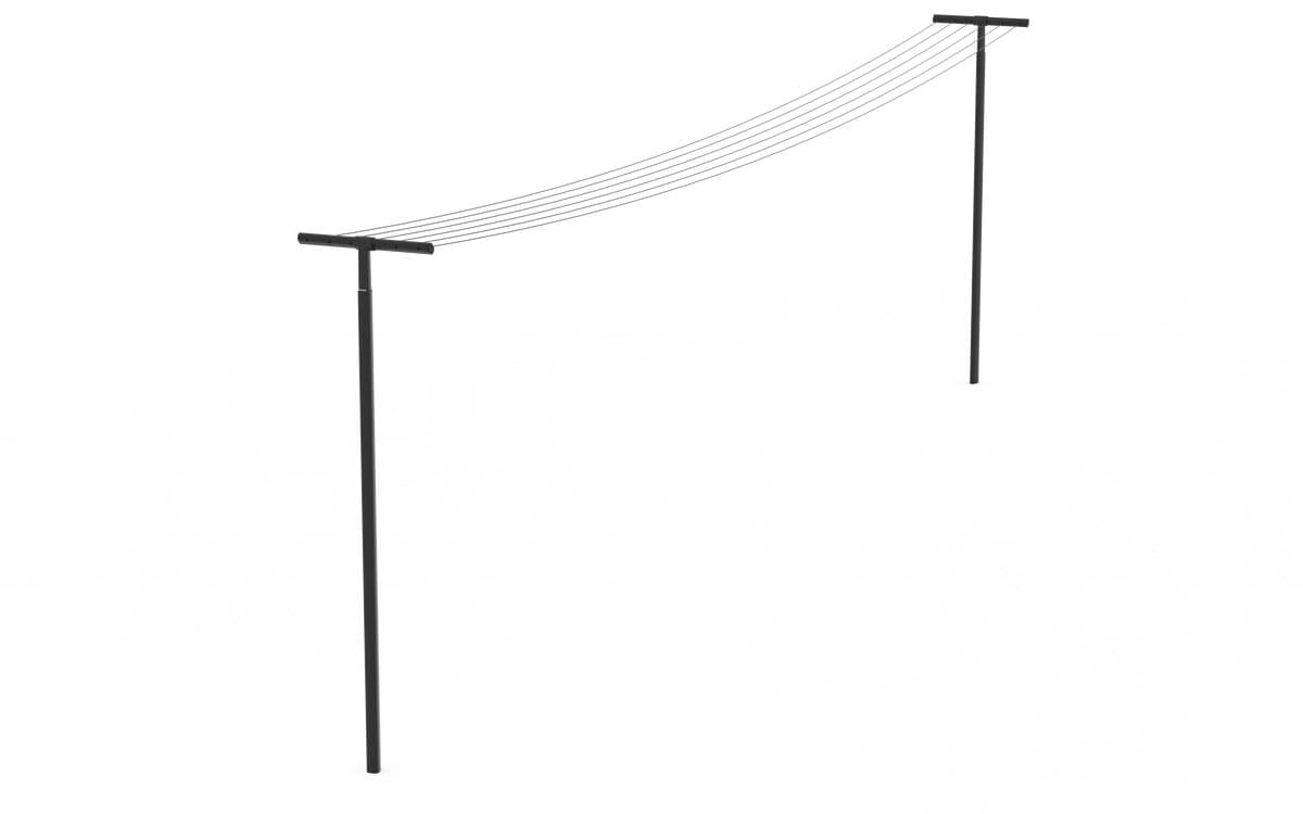 Brabantia HangOut Waslijn - met Palen - tot 50 meter drooglengte - Black — afbeelding 1