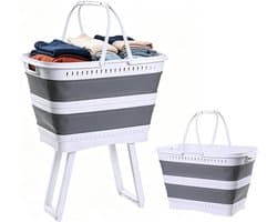 Kledingmand Opbergbak - Opvouwbare Wasbak - Huishoudelijk Gebruik - Met Aftapplug - 26 Liter - Wit