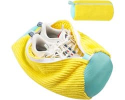 Hergebruikbare en Duurzame Waszak voor Sportschoenen en Netjeschoenen - 19 x 39 cm Geel, Ideaal voor de Wasmachine