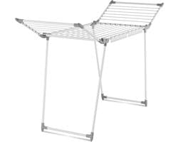 tectake® Droogrek - Wasrek - 18 Meter Drooglengte - Inklapbaar - Staand - Droogrekken met 2 Houders voor Kleine Was - Hoge Zijvleugels voor Lange Kleding - Wit — afbeelding 1