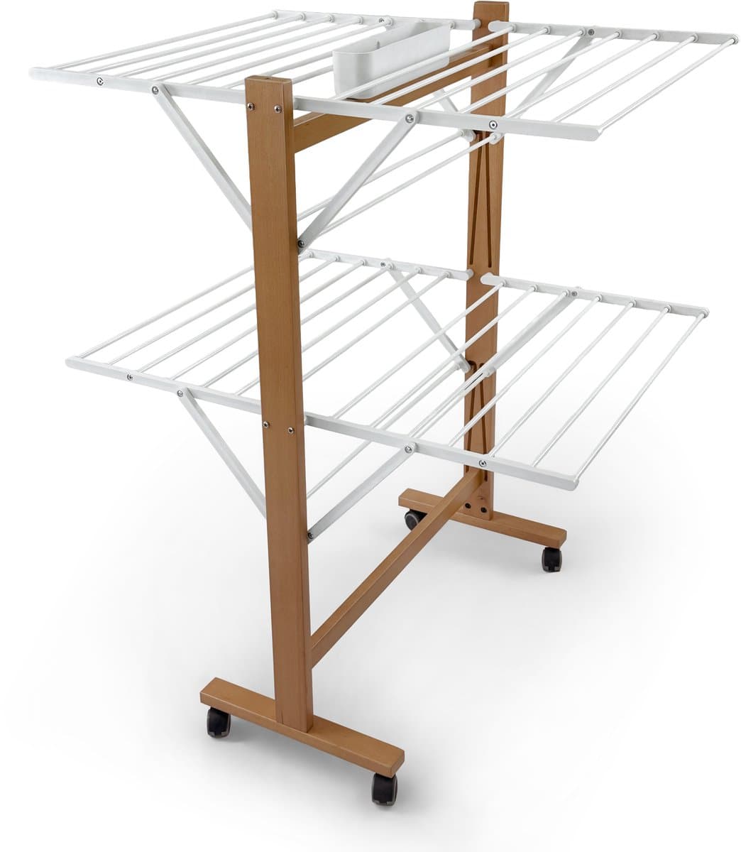 ARIT - Droogrek CIGNO – 20 meter ophangdraad – Massief beuken - Made in Italy - Arredamenti Italia — afbeelding 1