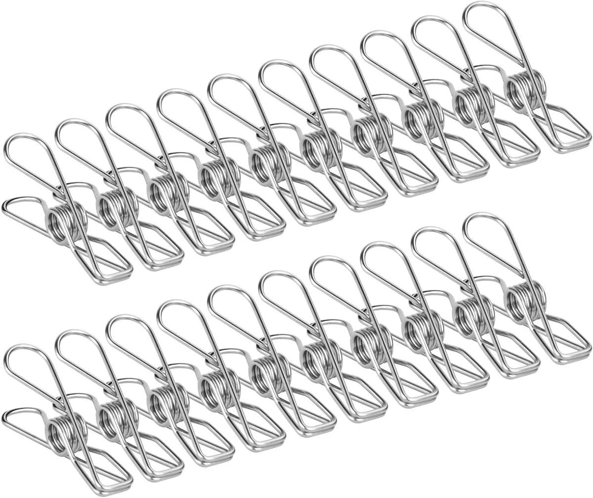 Roestvrijstalen Wasknijpers Set van 100 Stuks, 6cm Clips voor Kleding, Waslijn en Keukenaccessoires — afbeelding 1