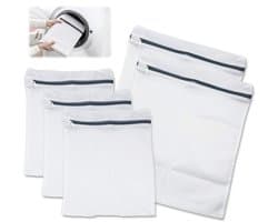 5-delige set - 2 middelgrote en 3 kleine - Waszakken voor het wassen van bh's en ondergoed - Waszak voor handschoenen - Katoenen waszak voor kleding - Geschikt voor thuisgebruik en op reis (grijs)