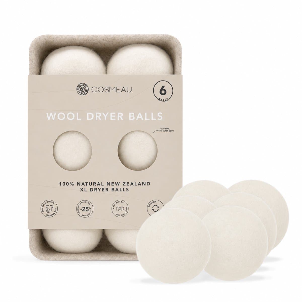 Cosmeau Drogerballen 6 stuks — afbeelding 1