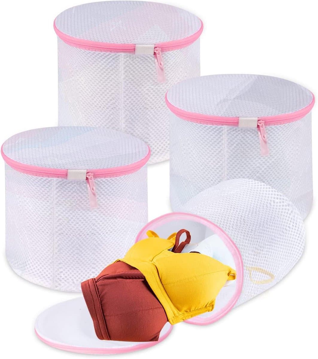 Bh-net voor wasmachine, wasnet voor wasmachine groot, waszak voor sokken, beha's, ondergoed en lingerie, set van 4 roze beha, wasnet,16 cm * 16 cm — afbeelding 1
