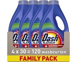 Dash Vloeibaar Wasmiddel +Extra Vlekverwijdering voor Kleuren - 4 x 30 Wasbeurten