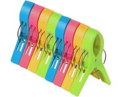 Dailygoods- Strandlaken Knijpers 8 Stuks - Kunststof Klemmen - Zonnebed Klemmen - Tafelkleed Klemmen - Kamperen - Sterk en Duurzaam — afbeelding 1