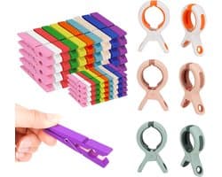 Strandlaken Clips - Kledingknijpers - Handdoeken Bevestigen - Extra Grote Clips - 6 Stuks - Gekleurd