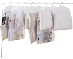 Kussen Droogzak - 8 Stuks - Draagbaar Wasrek - Kussen Droognet - Waszakken voor Kussens & Knuffels - Hangend Droogrek - Multifunctionele Hangende Opbergtas - Droogrekken voor Poppen van Speelgoed, Kussens, Handdoeken - 4x Enkel & 4x Dubbel - SOLLBRY®