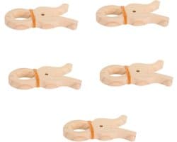 Houten Kledingknijpers - Grote Clips Hanger - Kleding Ophangen - Antislip Grip - 14x7x1.5 cm - Beige