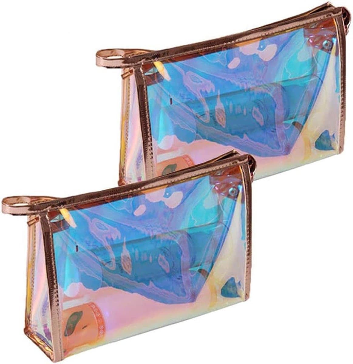 Draagbare Reiswaszak en Transparante Make-up Tas met Rits voor Kantoorbenodigdheden en Make-up Accessoires, 2 Stuks — afbeelding 1