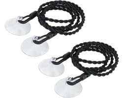 Waslijn Set - Draagbare Lijn - Kleding Drogen - Zuignappen & Haken - 2x 2.5 Meter - Zwart