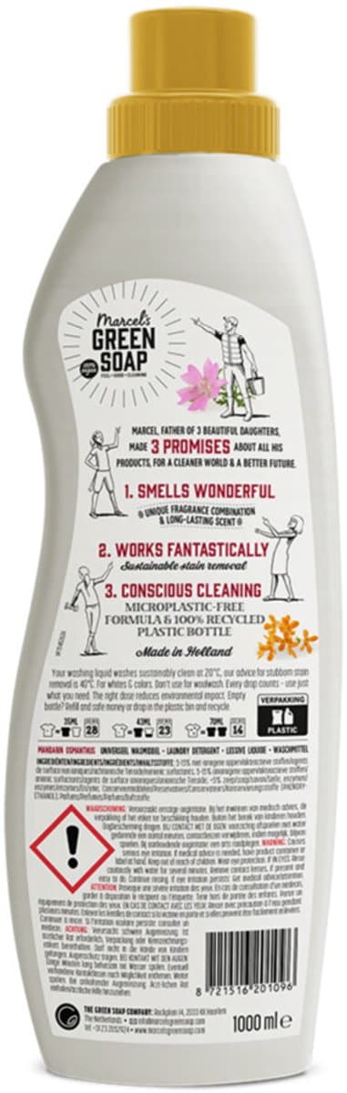 Marcel's Green Soap Wasmiddel Mandarin & Osmanthus 23 Wasbeurten 1 liter — afbeelding 1