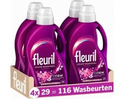 Fleuril Color Blossom - Vloeibaar Wasmiddel - Gekleurde Was - Intense Geurbeleving - 4x29 Wasbeurten - Voordeelverpakking — afbeelding 1