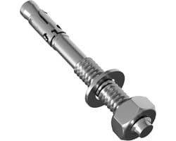 Wigankers M16 - Betonankers Zwaar - Bevestigen Constructies - Gegalvaniseerd Staal - 160 mm Lengte - Zilverkleurig