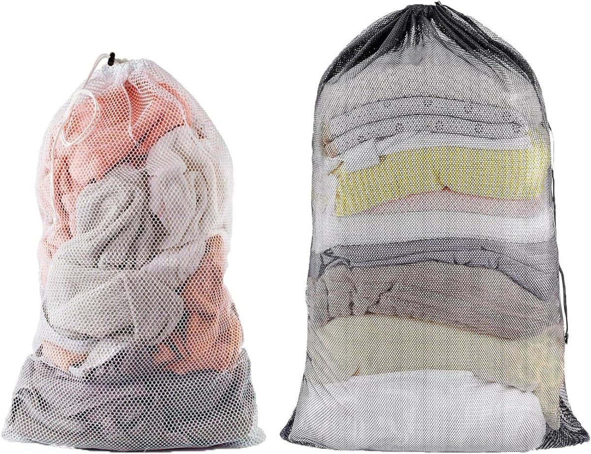 Grote Waszakken voor de Wasmachine, 40 x 50/50 x 60 cm, Herbruikbare Mesh Tas met Trekkoord voor Kleding, Dekbedhoezen en Broeken — afbeelding 1