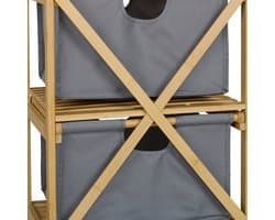 Wasmand rek - 30 liter - 120x40x33 cm - bamboe