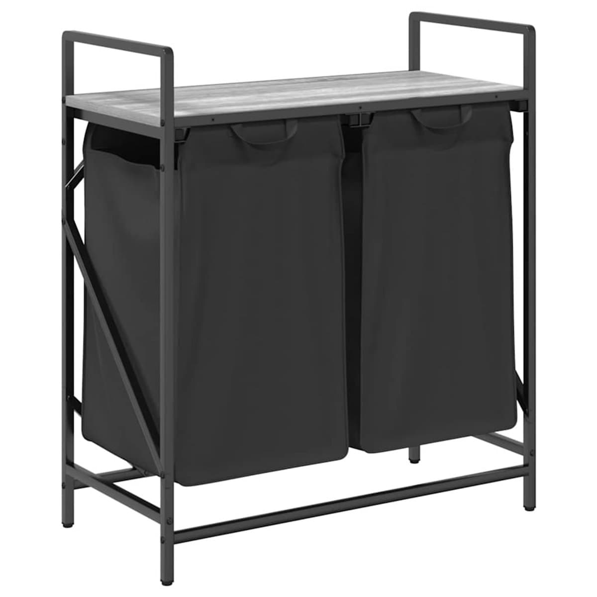 vidaXL - Wasmand - 2 - vakken - met - plank - grijs - sonoma - eiken — afbeelding 1