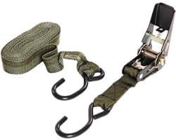 Legergroene nylon spanbanden - 4,5 meter - Outdoor survival artikelen - hoge kwaliteit - Komt uit het leger