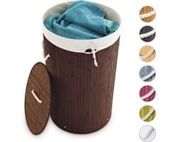 Opvouwbare wasmand - Bamboe hout - 80 liter / 65 cm hoog.