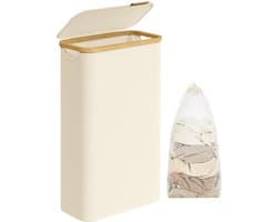 Wasmand 65 liter inklapbaar met deksel wasmand voor wasgoed smal design waterafstotend bamboe handvat