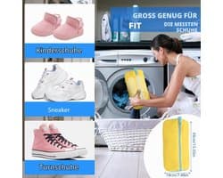 Schoenenwaszak - Voor wasmachine - Anti-vervorming met ritssluiting - Geel - 1 stuk