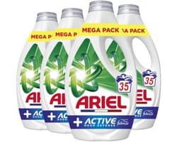 Ariel - Vloeibaar Wasmiddel Active + Odor Defense 35 Wasbeurten - 4 x 1575 ml - Voordeelverpakking